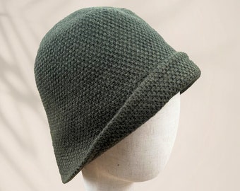 Bucket Hat for Women, Women Hats for Fall and Spring, Cloche Hats for Women, Foldable Bucket, Gift for Her Forest Green