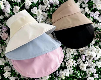 Bonnet de soleil réglable S M L pour femme, chapeau d'été pour femme, chapeau de plage pour femme, chapeau pliable, cadeau pour elle