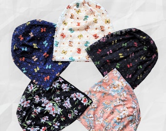 Gorro ultrasuave para mujer, gorro de quimioterapia, gorro transpirable con encaje, gorro floral de algodón elástico, gorro ligero y holgado.