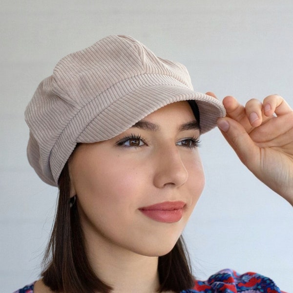 Corduroy Newsboy Hat Women Paperboy Hat Gavroche Hat Corduroy Hat Slouchy Beret Baker Boy Cap Summer Fashion Apple Cap Gifts for Her