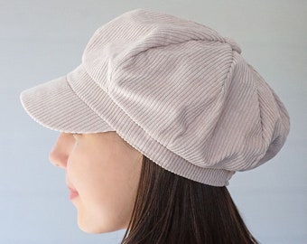 Summer Newsboy Cap Womens, Baker Boy Hat, Corduroy Newsboy Cap, Cotton Retro Hat, Octagonal Caps, Newsboy Style Hat, Womens Gift