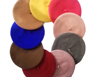 Beret Hats 100% Wool Beret French Beret Spring Fall Winter Accessories Berets, Gift For Her, Slouchy Beret, Winter Hat