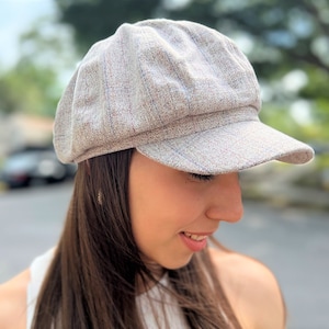 Summer Newsboy Cap Women, Slouchy Beret Baker Boy Cap, Cotton Sun Hat Flat Cap Summer Fashion Page Boy 8 Panel Cap Retro Newsboy Hat Women