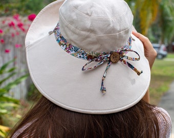 Wide Brim Gardening Hat for Women With Chin Strap and