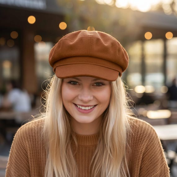 Womens Classic Newsboy Cap 8 Panel Gatsby Cabbie Hat Womens Classic Newsboy Caps Visor 8 Panel Gatsby Cabbie Hat  main image 4