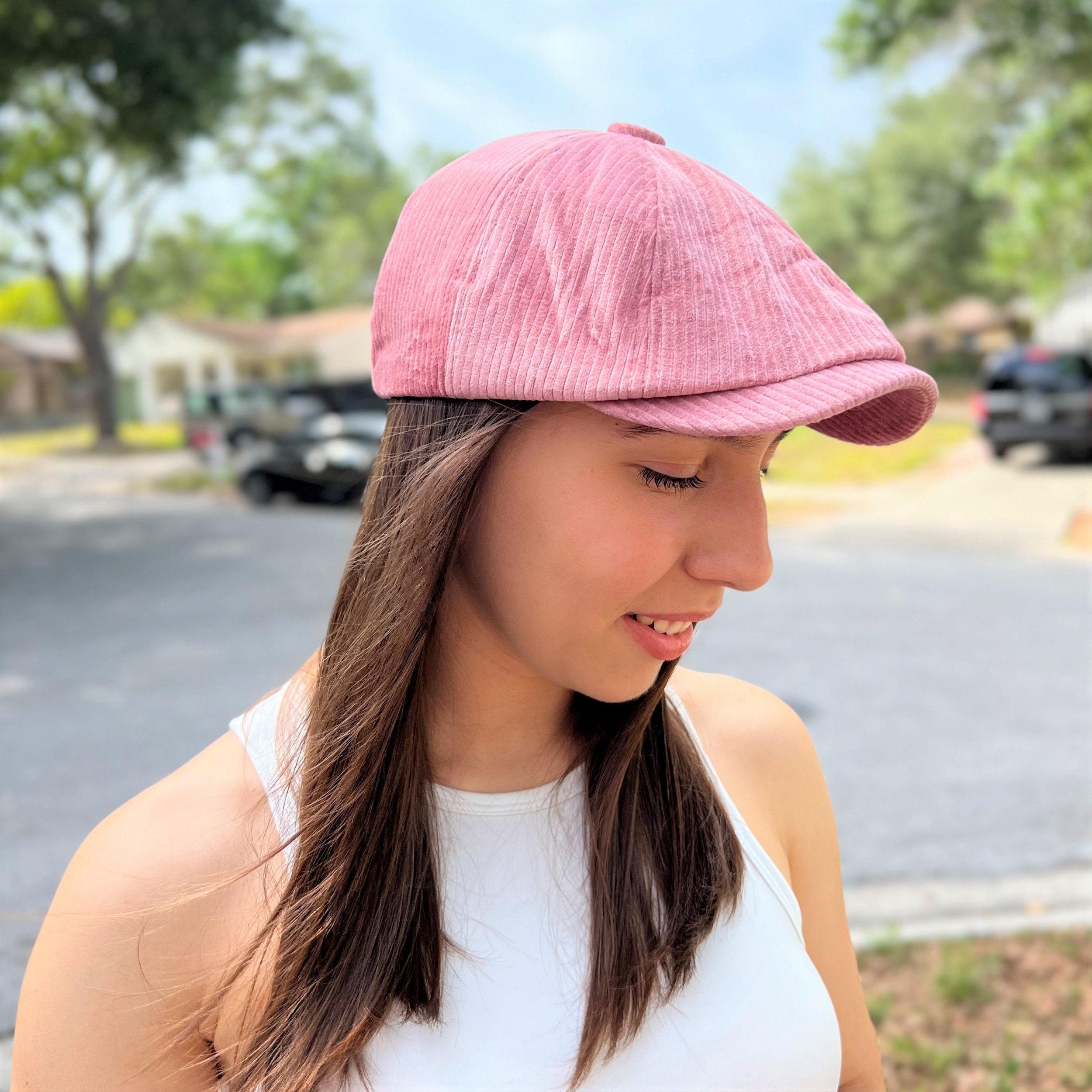 Corduroy Hat Newsboy Cap Women Flat Cap Cabbie Hat 8 Panel  display picture 2