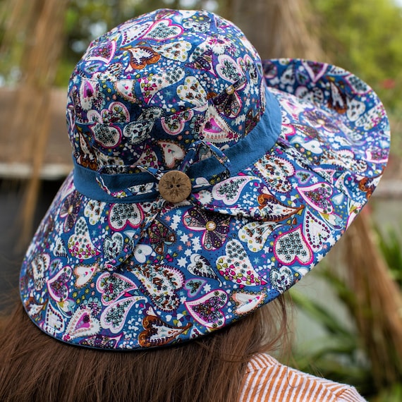 Summer Hats for Women, Womens Beach Hat Packable, Floral Sun Hat, Reversible Bucket Hat, Garden Hat, 4.5 Wide Brim Sun Hat, Floppy Hat