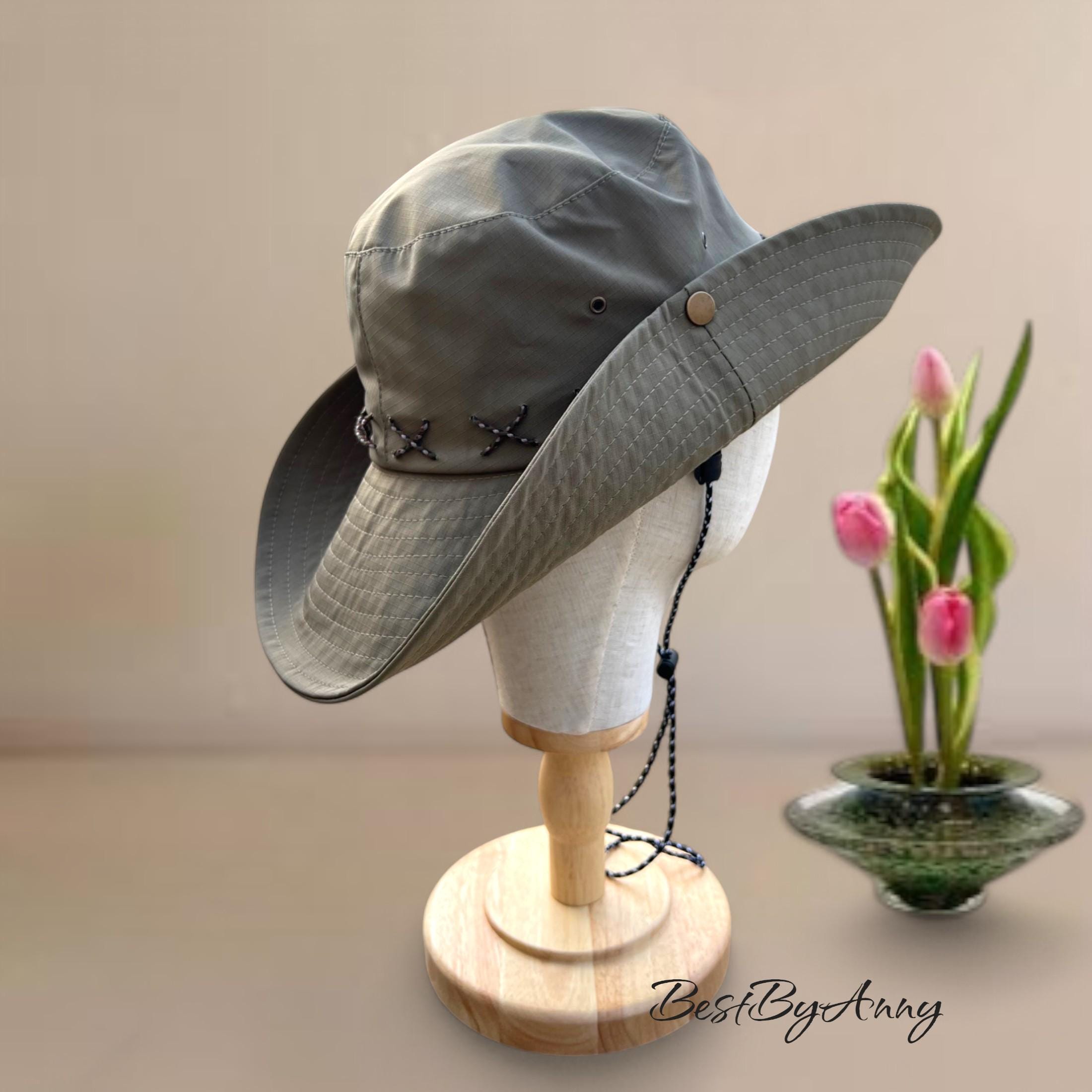 Vintage Cowboy Sun Bucket Hat Wide Brim UPF 50+ Travel Safari Beach Hiking Wide Brim Bucket Sun Hat Packable Cotton Washed UPF 50 Beach  main image 2