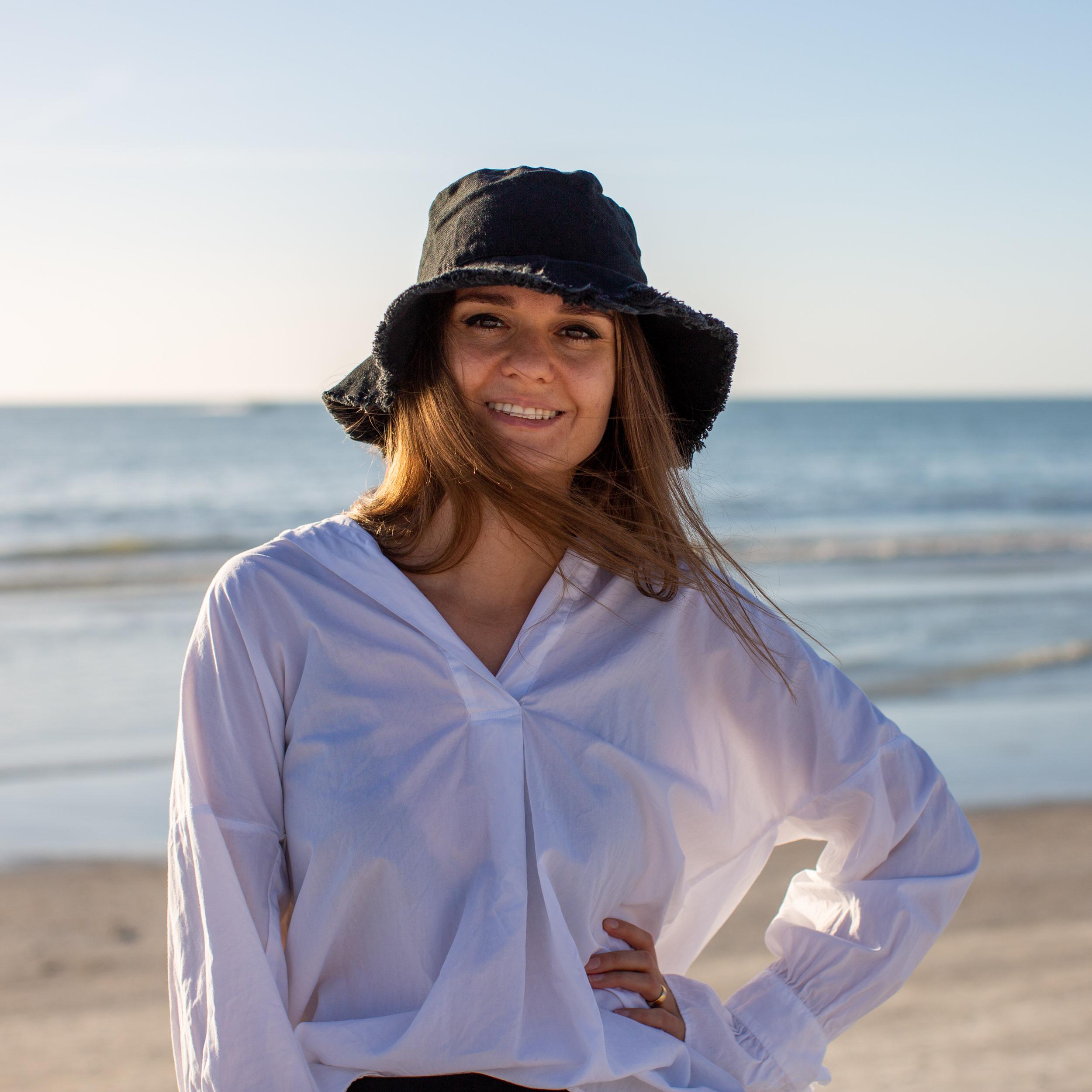 Distressed Denim Bucket Hat - Wide Brim Sun Protection 100% Cotton Packable