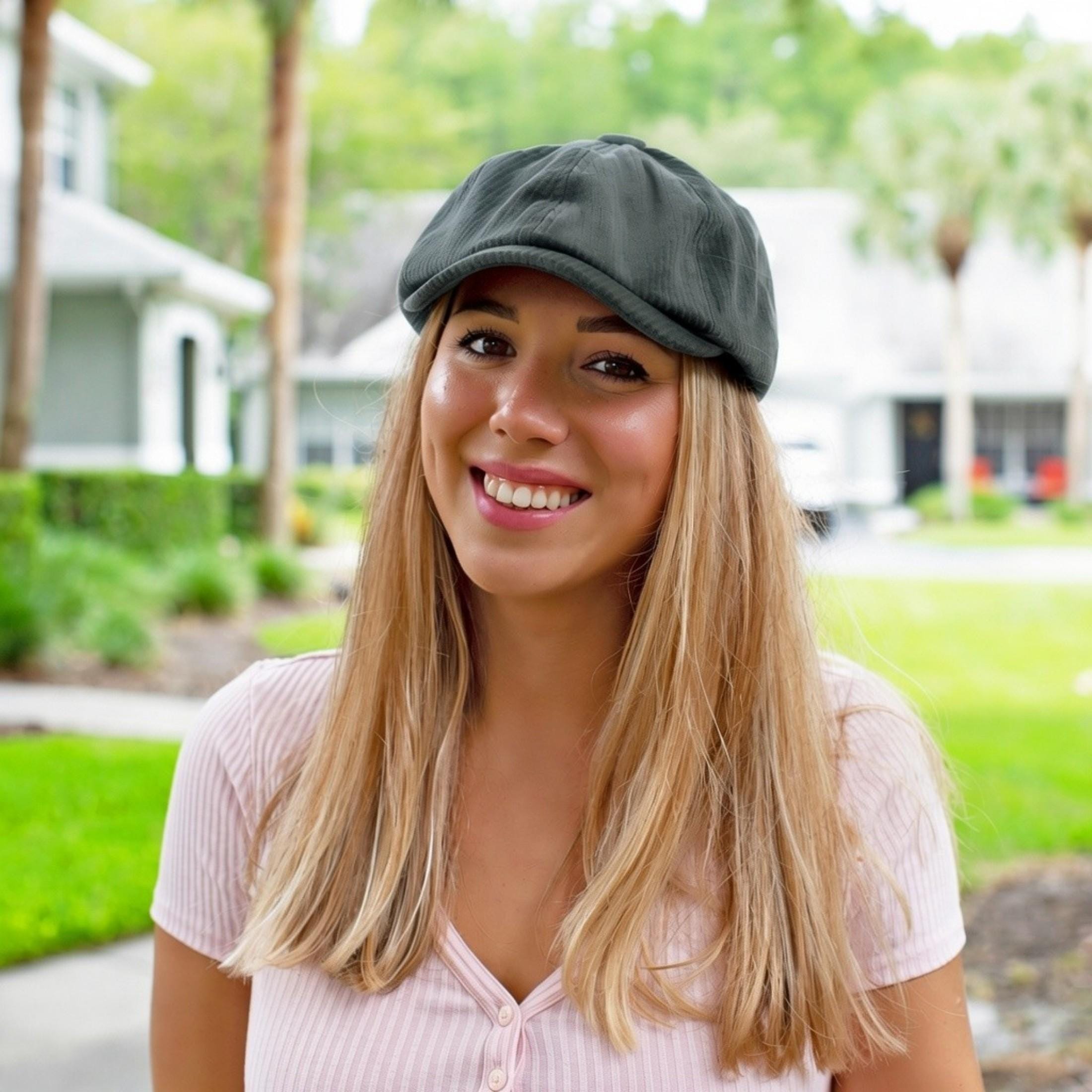 Corduroy Cap Newsboy Hat Women, Newsie Peaked Hat Baker Boy 