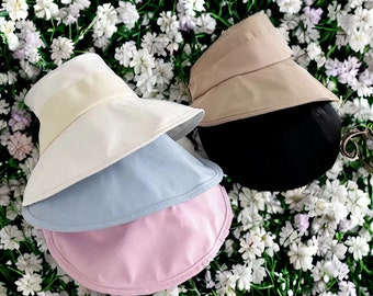 S M L Gorra de visera de ala ancha Sombrero de sol ajustable para mujeres, Sombrero de verano para mujeres, Sombrero de playa para mujeres, Sombrero plegable, Regalo para ella