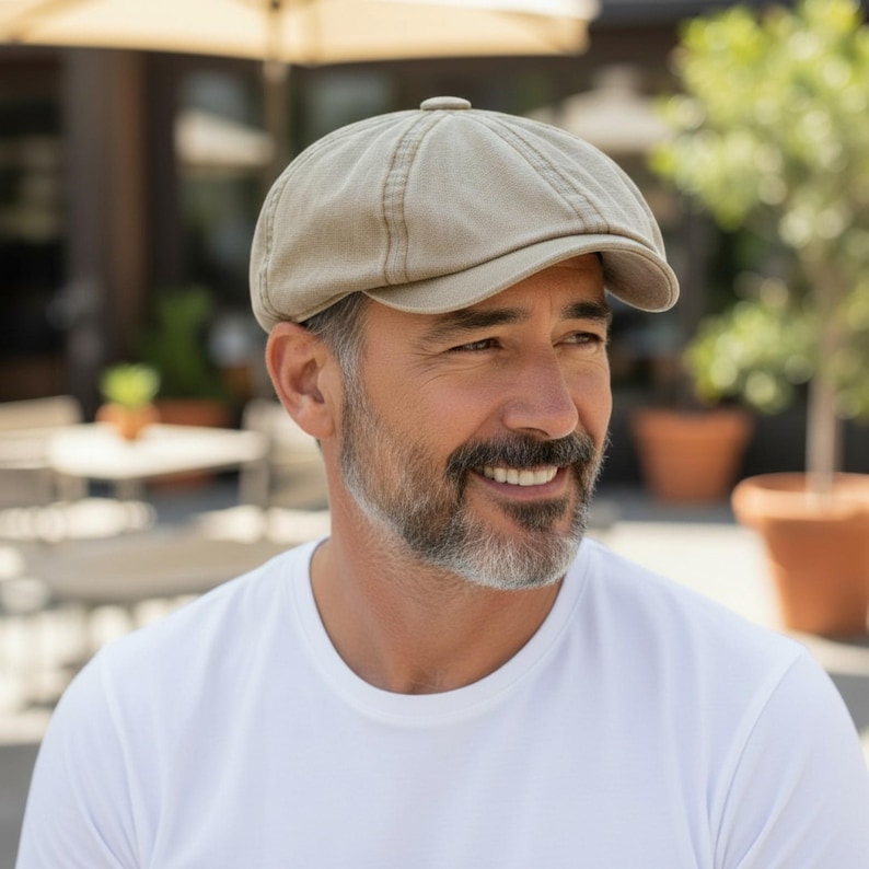Cotton Summer 8 Panel Newsboy Cap, Bakerboy Hat, Irish Flat Cap, Gatsby Hat, Ivy Hat, Lightweight Spring Summer Men Hat, One Size Fit All