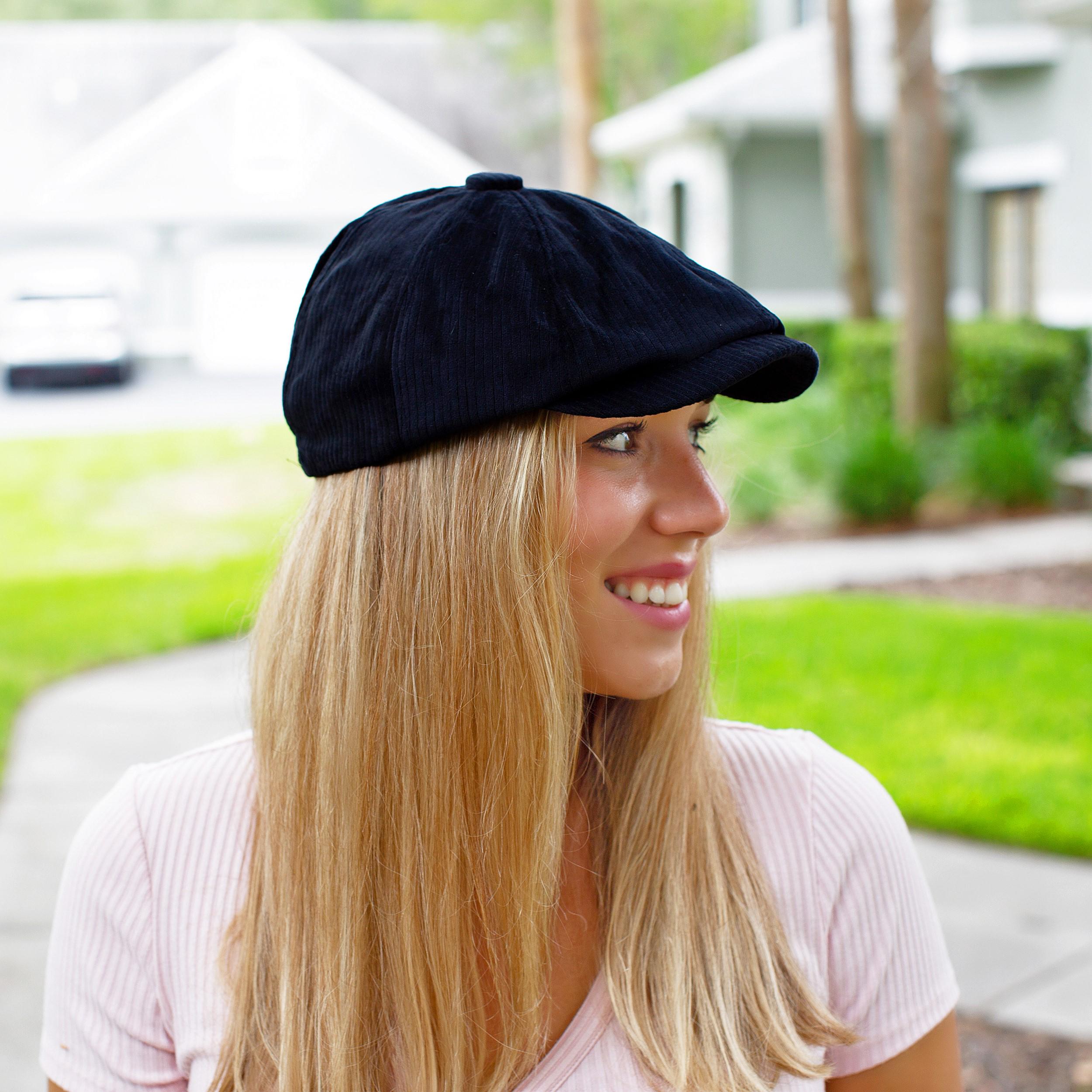 Helen Kaminski Cala Newsboy‎ Cap Velvet Corduroy Pin Dot Lined Beret Wide Angled Helen Kaminski Koro Newsboy – Hats.com main image 2