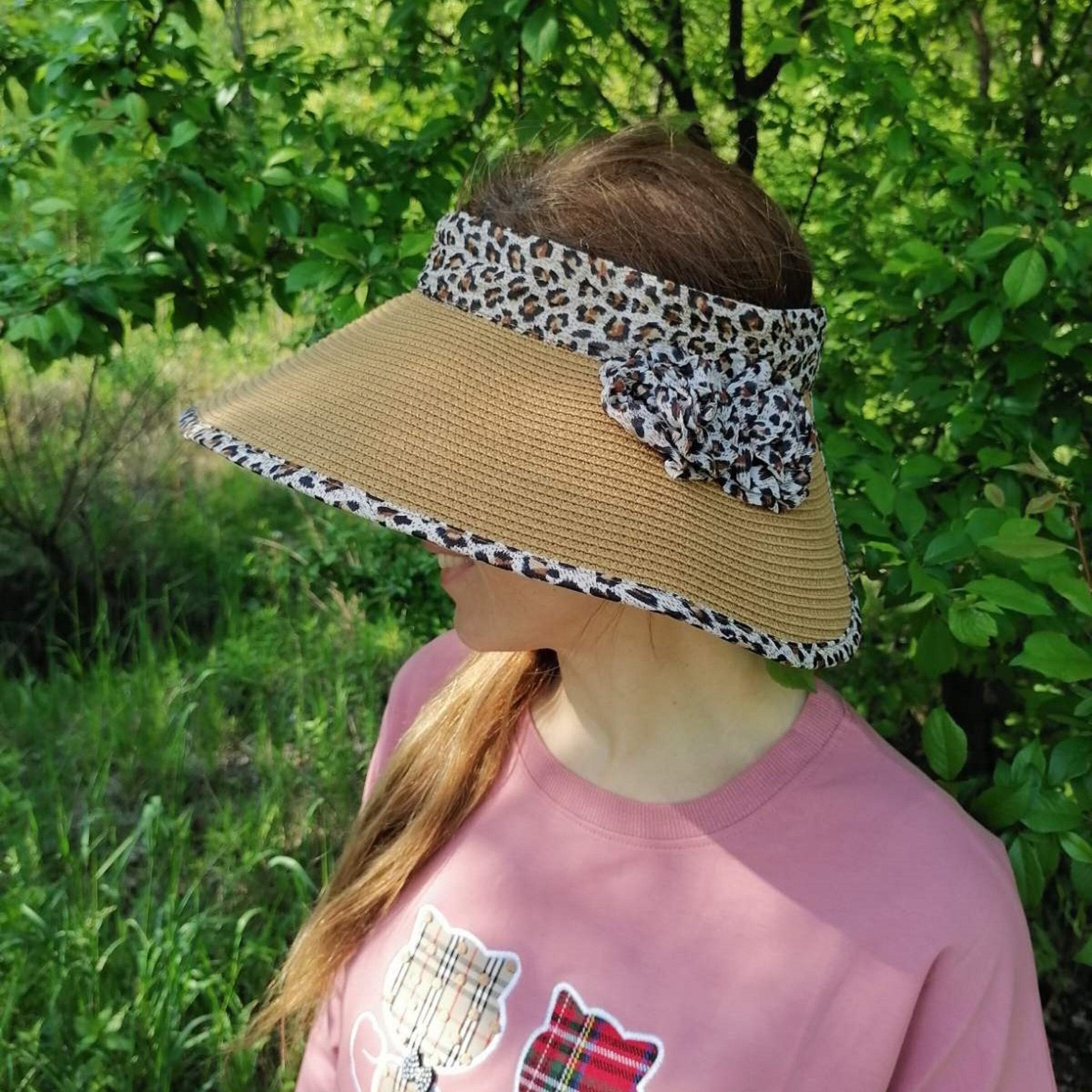 Beach Sun Visor Hats for Women Ponytail Summer Hat Wide Brim Etsy