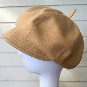 Oversized Newsboy Beret Hat, Cotton Hat for Man Women, Handmade Newsboy Cap, Slouchy Newsboy Cap, Baker boy Newsie Cabbie Hat Vintage Style Beige