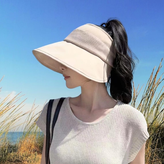 Beach Hat Foldable Women's A Bucket Hat With Wide Brim, UV Neck