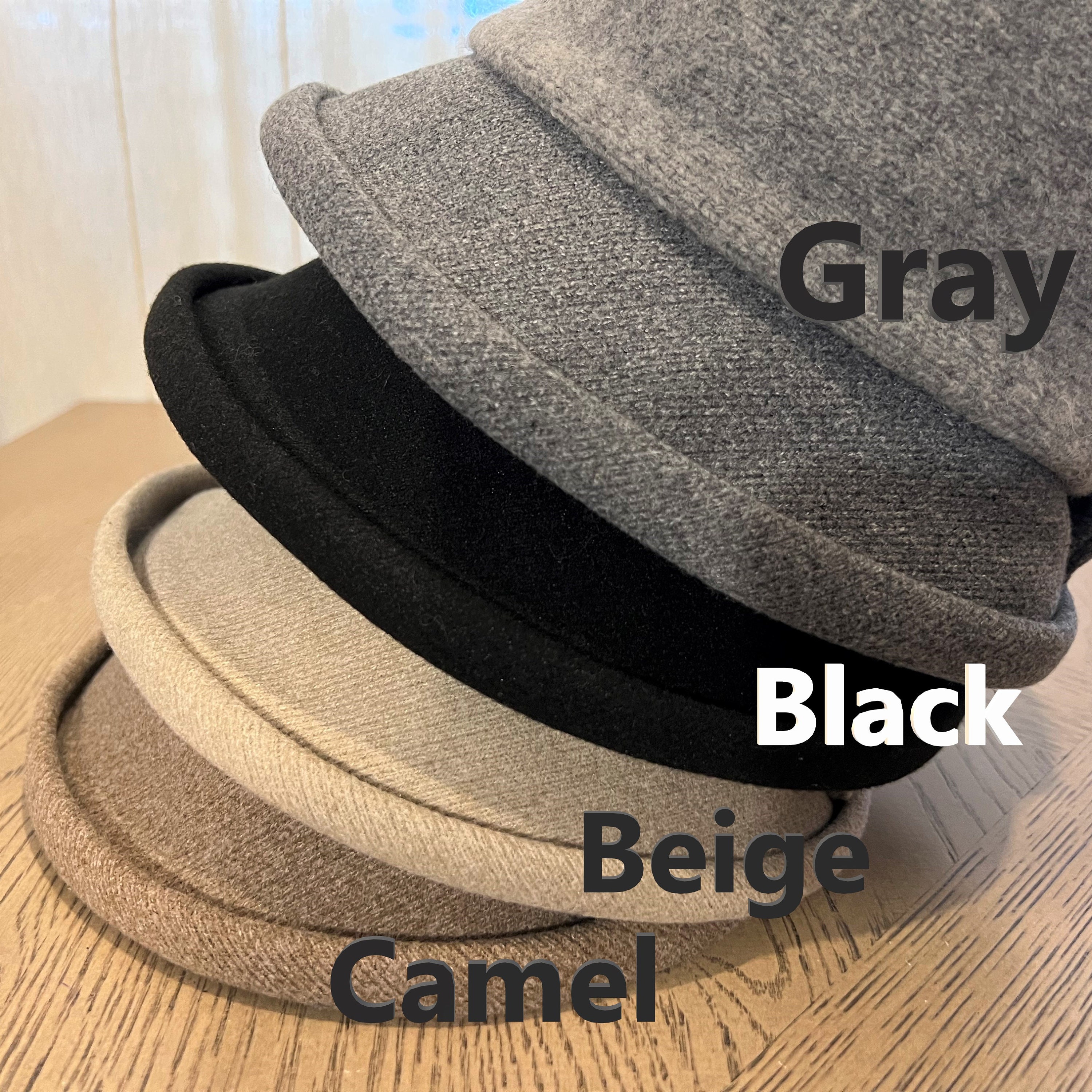 Women Cloche Hat With Cute Bow, Wool Winter Cloche, Black 