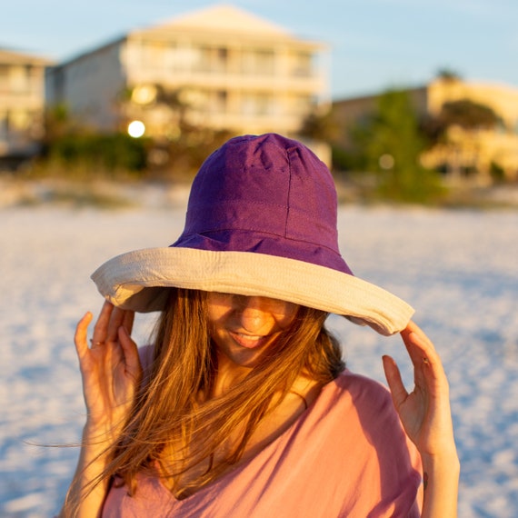 Wide Brim Sun Hat Womens Bucket Floppy 100% Cotton Sun Hat Garden Hat Wide  Brimmed Sunhat Elegant Vacation Honeymoon Gift for Her -  Canada