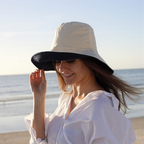 Reversible Wide Brim Bucket Hat for Woman Floppy Panama  display picture 2