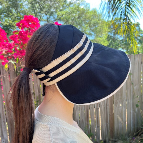 Foldable Adjustable Ponytail Sun Hat Breathable 100% Cotton Wired Wide Brim  With Chin Strap Beach Summer Hat Womens 