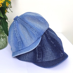 Denim Newsboy Cap Unisex Oversize Hat for Men Women, Spring Summer Fall Newsboy Hat, Baker Boy Hat Women, Holiday Gift for Her Him