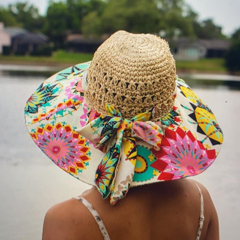 Womens Beach Hat with Bow, Straw Sun Hat, Summer Hats for Women, Packable Beach Hat, 5" Wide Brim Sun Hat Women Raffia Hat Best Gift for Her
