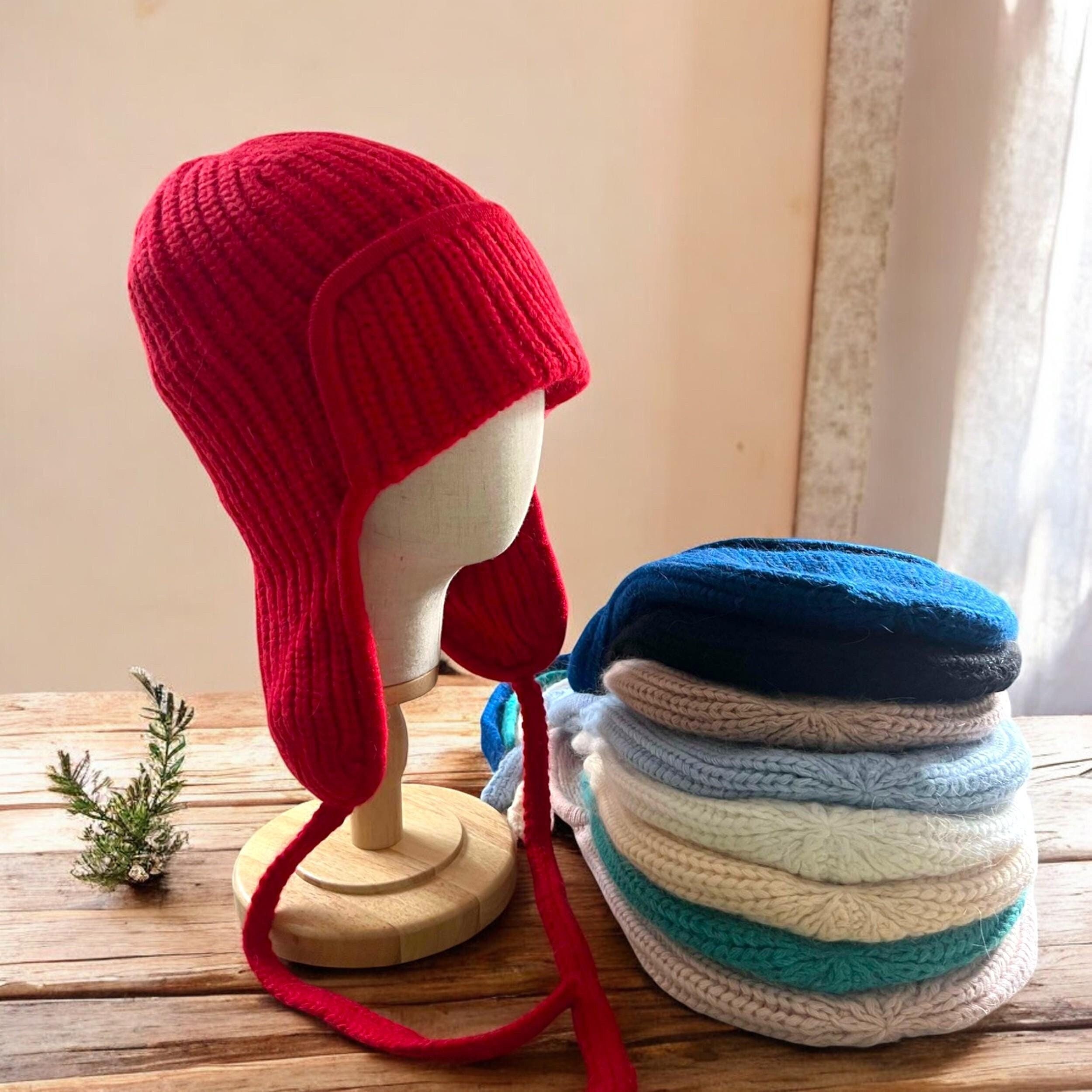 Handmade Womens Wool Ushanka Trapper Hat - Angora Aviator  display picture 2
