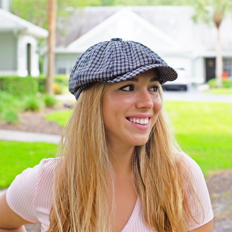 Black Corduroy Newsboy Hat Flat Cap Womens Baker Boy Cotton Etsy