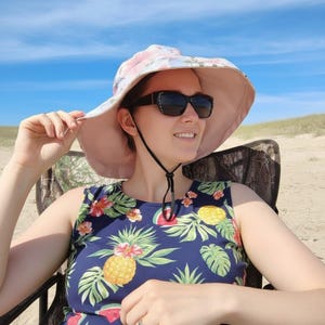 Extra Wide Brim Hat Floral Hat Sunhats Women Summer Hats Womens Sun Hats Cotton Tea Garden Party Hat Vacation Hat Boho Hats Colorful Hats image 11