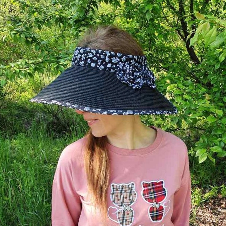 Sun Hat Women Visor Beach Garden Foldable Travel Straw Hat Etsy