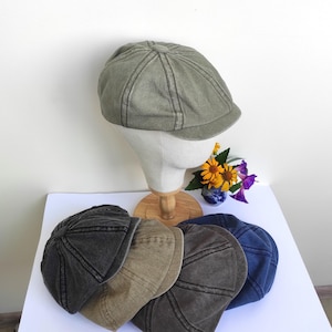Cotton Summer 8 Panel Newsboy Cap, Bakerboy Hat, Irish Flat Cap, Gatsby Hat, Ivy Hat, Lightweight Spring Summer Men Hat, One Size Fit All