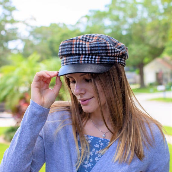 Tweed Fiddler Newsboy Hat CoCopeaunts Women Newsboy Hats Plaid Tweed Baker Boy Fiddler  main image 2