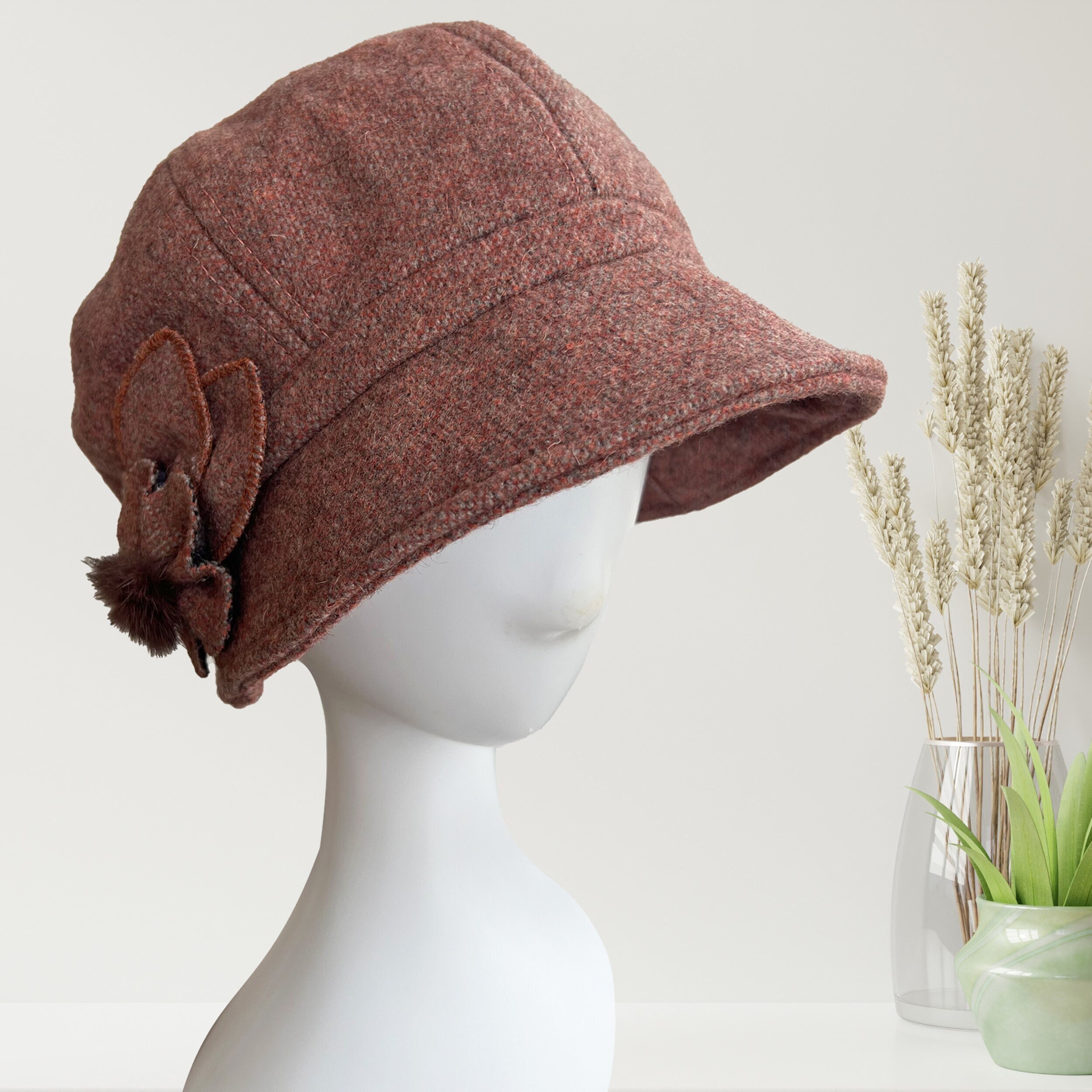 Cloche Hat Womens Bucket Hat, Womens Winter Hats, Wool Hat Women Pretty Slouchy Beret, 1920s Hat Ladies Hats, Christmas Gift