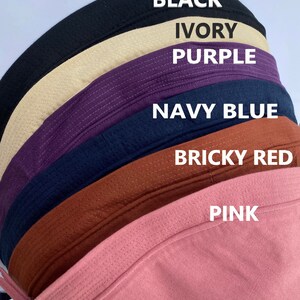 Black Summer Hat Wide Brim 5" Sun Hat Women Bucket Floppy 100% Cotton Hat Wide Brimmed Sunhat Elegant Vacation Honeymoon Gift for Her image 9