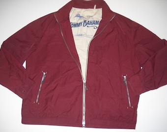 Tommy Bahama Swordfish Classic Style, Gentlley Used, Men's Size XXL, Zipper Front, MaroonColor, Front Side Pocket Style Jacket **