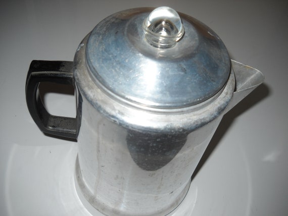 Vintage Aluminum Coffee Pot Percolator, Camping or Stovetop Coffee