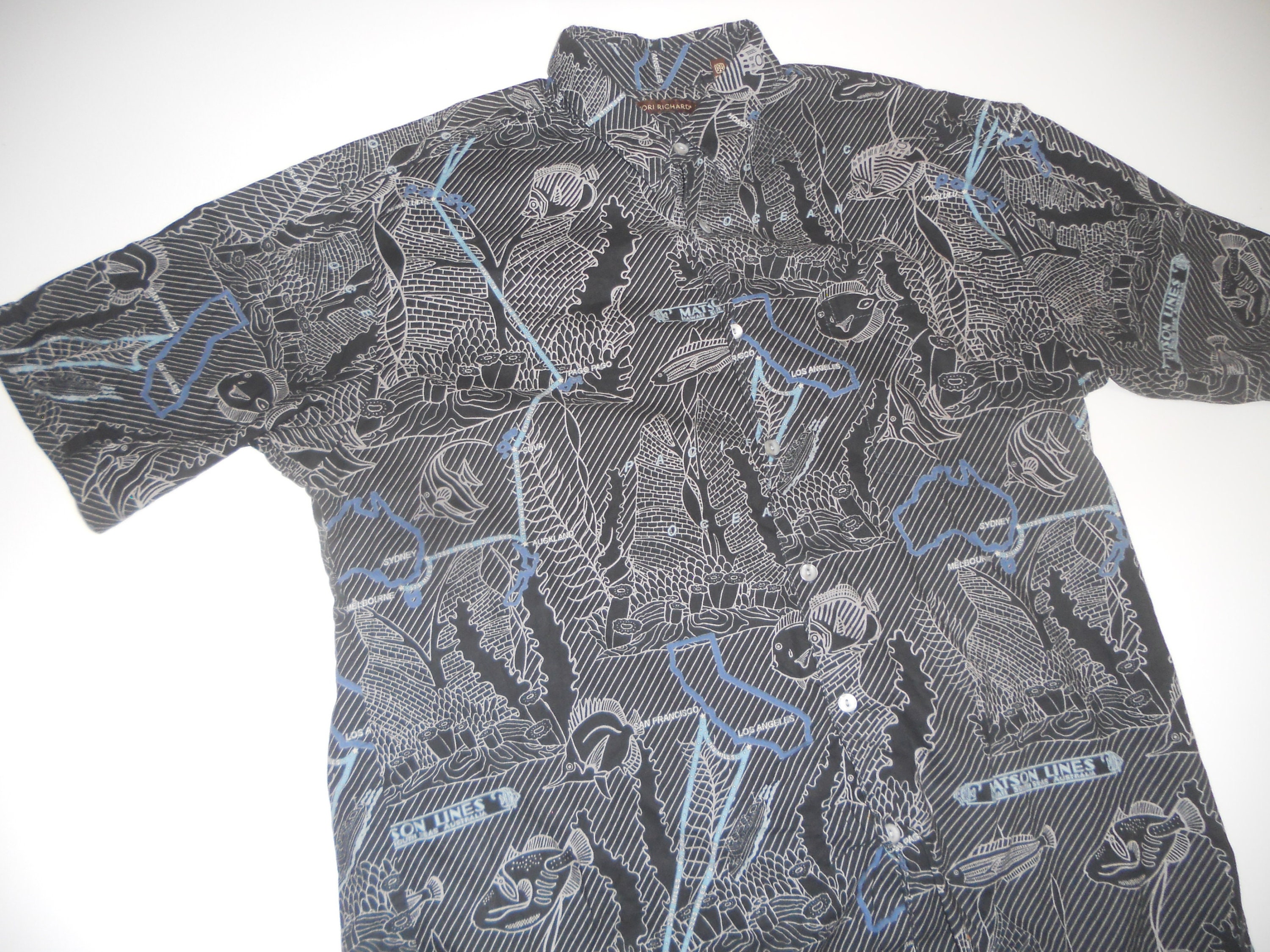 Tori Richard Honolulu Authentic Island Crafted, M 100% Cotton Hawaiian ...