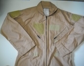 Military Surplus, Never Worn, New, 42R Pilot, Flyers Coveralls, Aramid, Flame Resistant, CWU-27P, Khaki Tan, 8415-01-452-4960, Made USA **