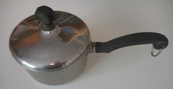 Vintage Farberware 1 Quart Stainless Steel Sauce Pan Aluminum Clad With Lid  Made in USA Collectible Cookware 