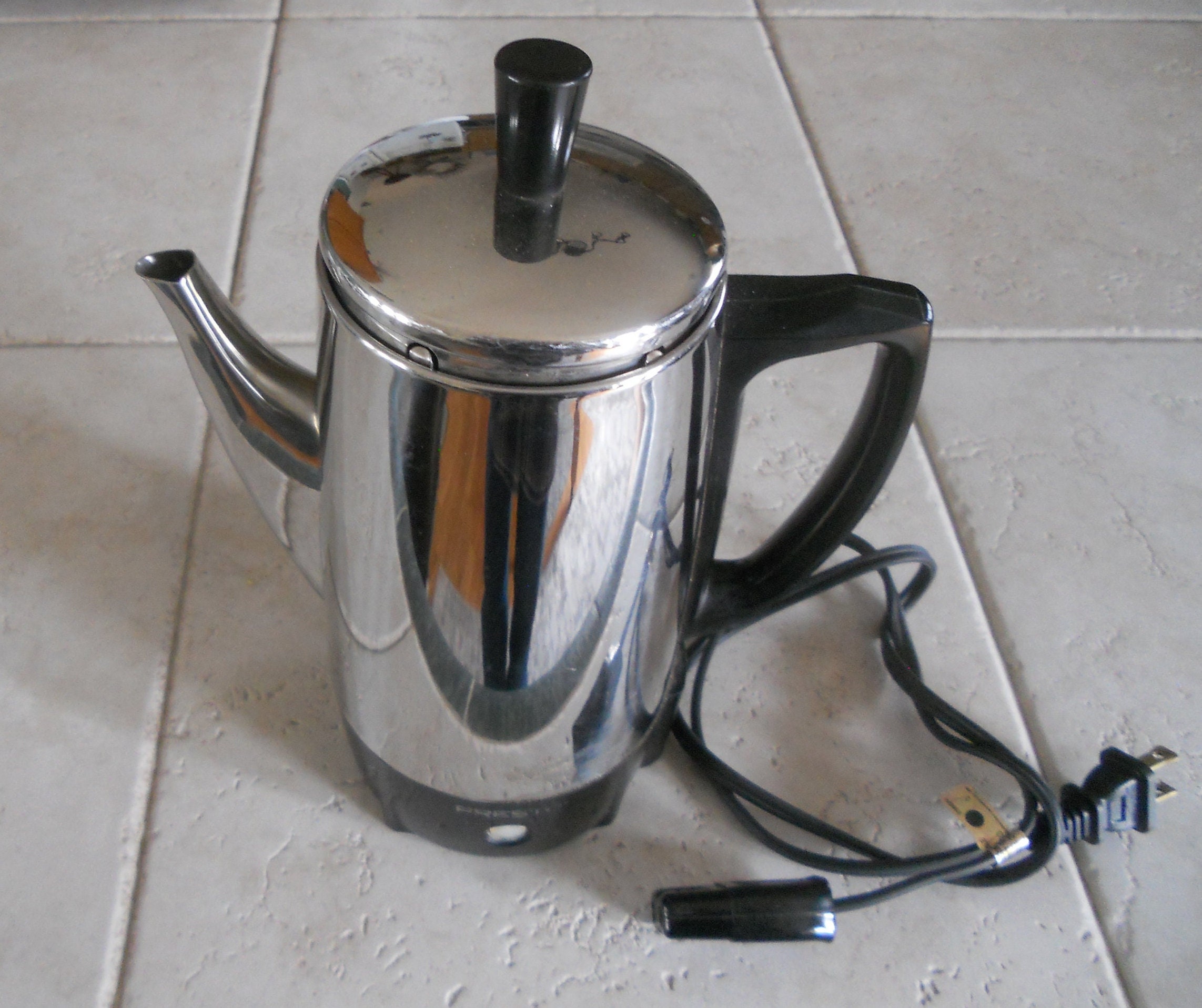 Vintage Presto Coffee Percolator Stainless Steel Electric Maker Pot