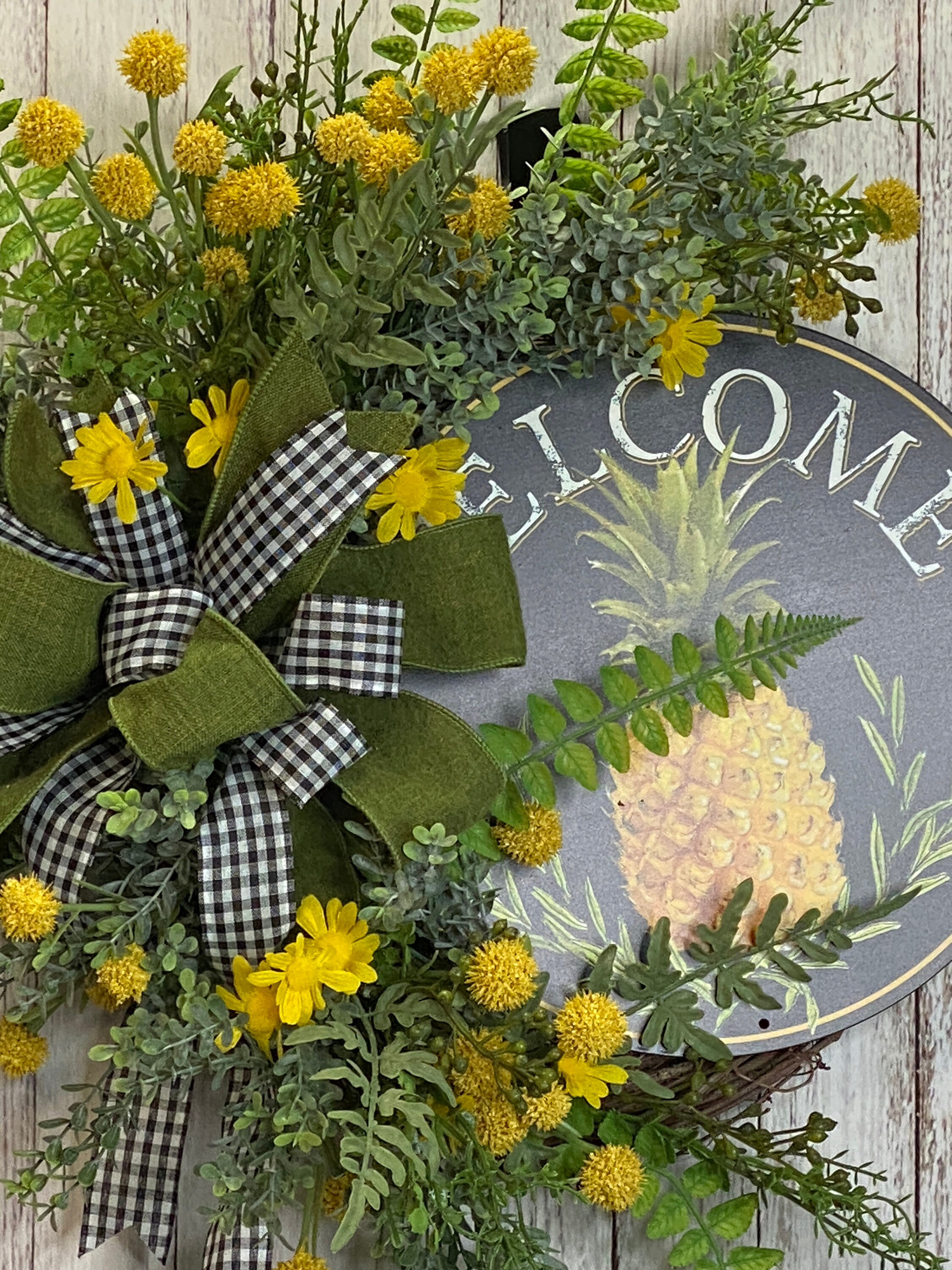 Pineapple Wreath for Front Door Etsy