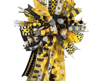 Bumble Bee Bow Front Door, Everyday Bow for Front Door, X-large Front Door Bow,
