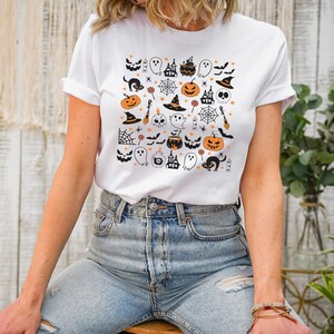 Halloween Theme Shirt, Halloween Doodles Shirt, Halloween T-Shirt, Fall Shirts
