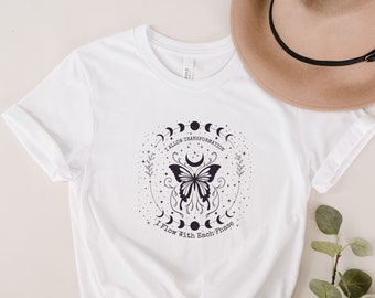 Butterfly Moon Phase Shirt: Mystical Cottagecore Tee