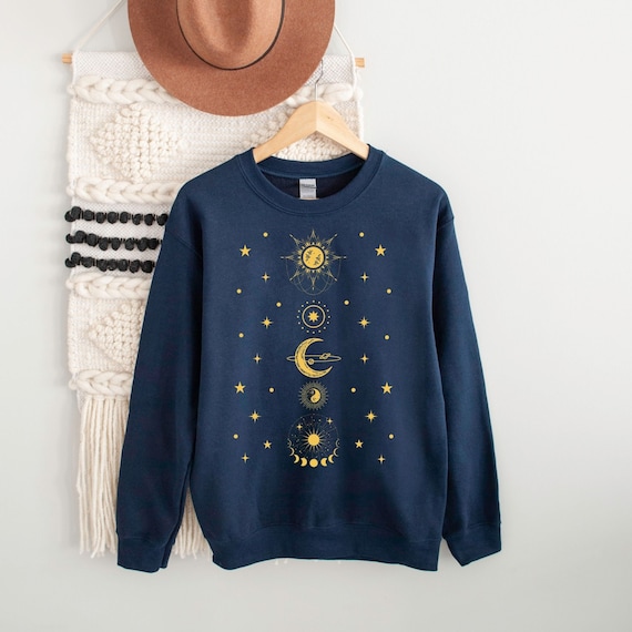 Moon and stars sweatshirt sale