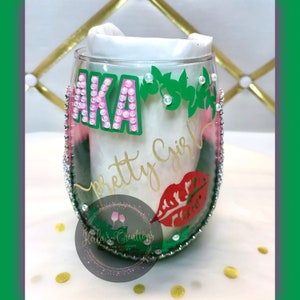 AKA Inspired Sorority Stemless Wine Cup