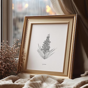 Yucca Flower Print, State Flower Collection, New Mexico Native Plants, 5x7, 8x10, Pen and Ink Drawing