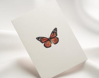 Monarch Butterfly Notecard Set: Hand-Drawn Pen and Ink Art