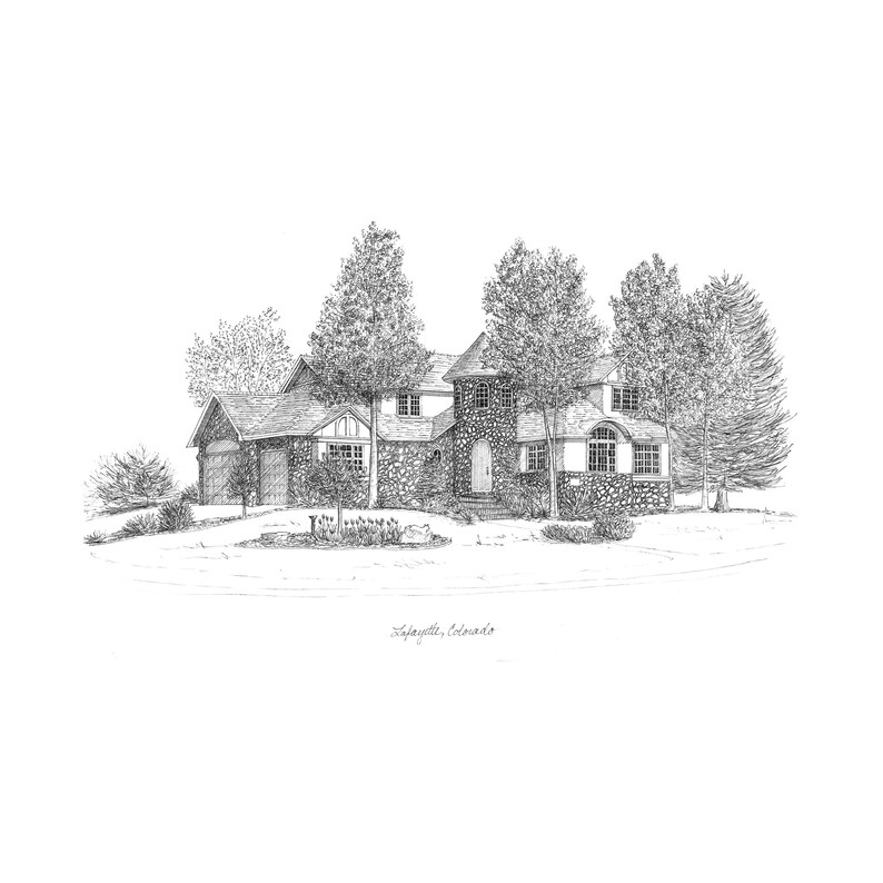 Custom Pen and Ink House Portrait: First Home Keepsake - Etsy
