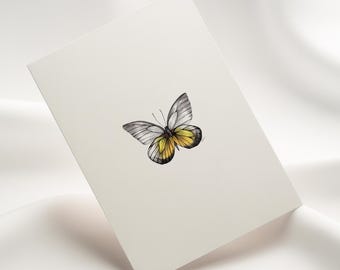 Butterfly Notecard Set: Pen and Ink Drawing, Hand-Drawn Art